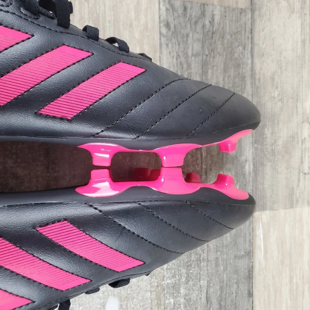 Adidas Goletto VIII FG Kids Shoes Sz 6 Black Pink Leather Lace-Up Soccer Cleats